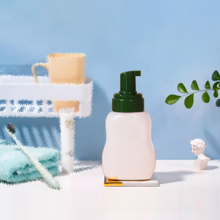 300ml waist PET foam bottle 42 teeth baby mousse foaming bottle flower cat claw foam hand soap bottle