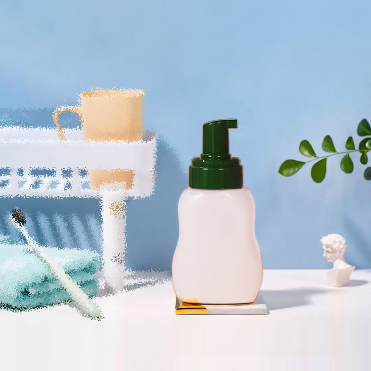 300ml waist PET foam bottle 42 teeth baby mousse foaming bottle flower cat claw foam hand soap bottle
