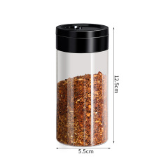 Transparent rotating seasoning jar household outdoor barbecue seasoning bottle pepper seasoning powder bottle