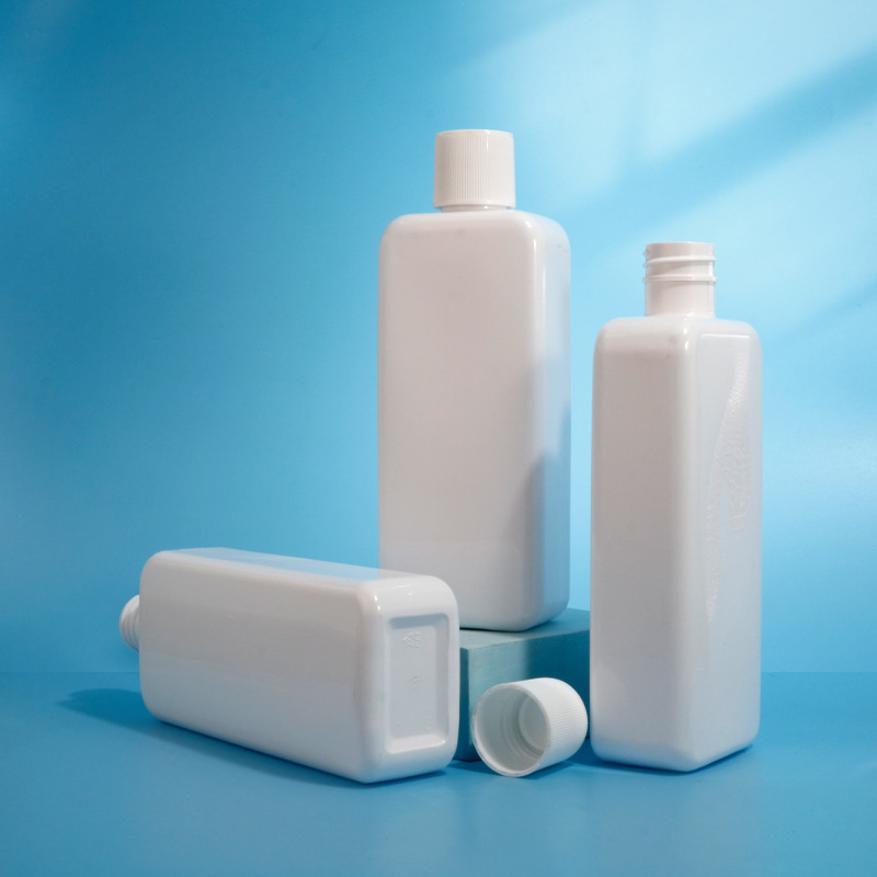 400ml shampoo bottle PET flat bottle 28 teeth high neck mouthwash bottle oral odor cleaner bottle