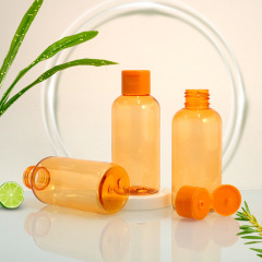 120ml short fat oblique shoulder round bottle 4oz body lotion bottle PET flip cap packaging bottle