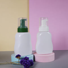 300ml waist PET foam bottle 42 teeth baby mousse foaming bottle flower cat claw foam hand soap bottle
