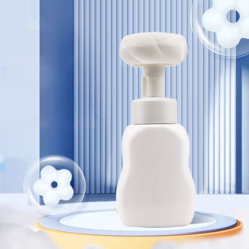 300ml waist PET foam bottle 42 teeth baby mousse foaming bottle flower cat claw foam hand soap bottle