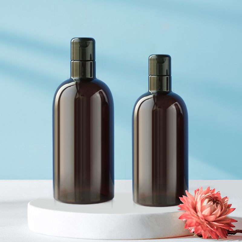 280ml420ml long neck high neck oblique shoulder round bottle PET shampoo conditioner bottle