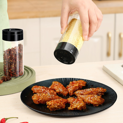 Transparent rotating seasoning jar household outdoor barbecue seasoning bottle pepper seasoning powder bottle