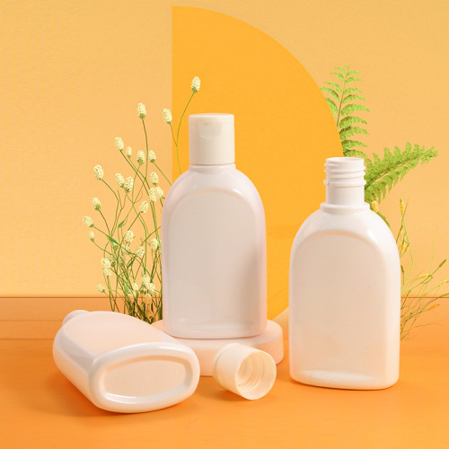 150ml white PET flat bottle hotel shampoo water bottle flip cover Qianqiu cover shower gel conditioner bottle