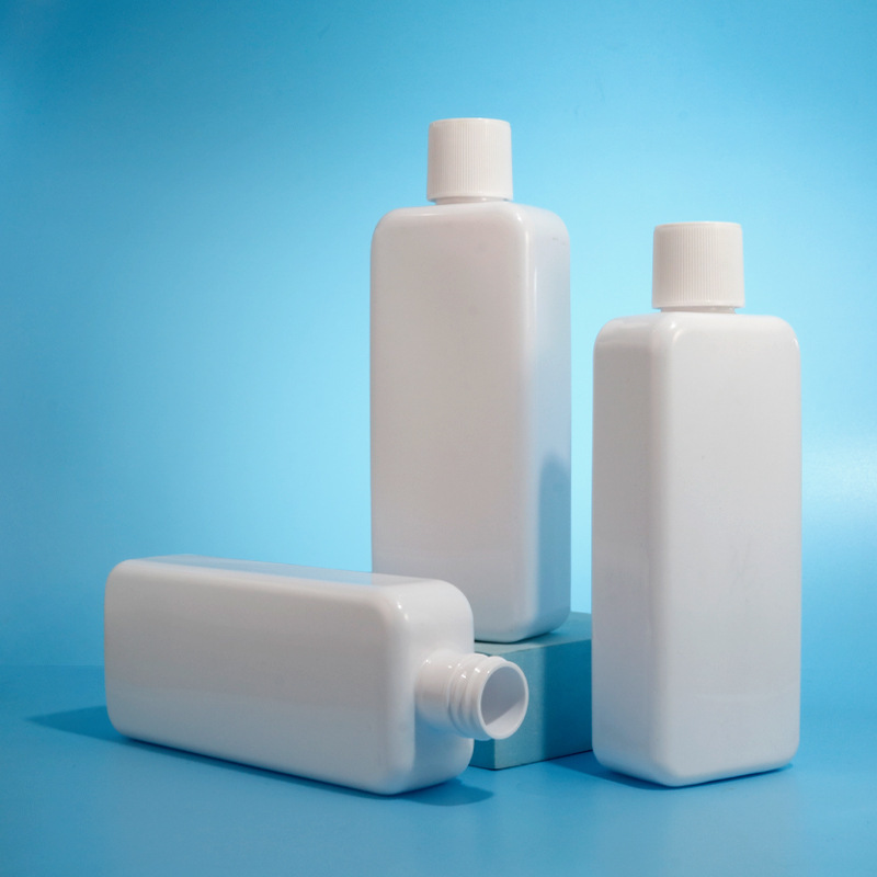 400ml shampoo bottle PET flat bottle 28 teeth high neck mouthwash bottle oral odor cleaner bottle