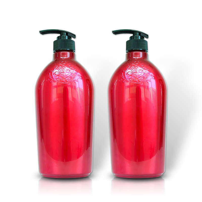 750ml high-grade shampoo bottle PET high-gloss red shower gel conditioner bottle