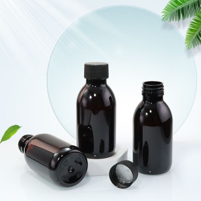 120ml large mouth 28 teeth oblique shoulder round bottle PET flip cover portable shampoo bottle mother and baby shower gel bottle