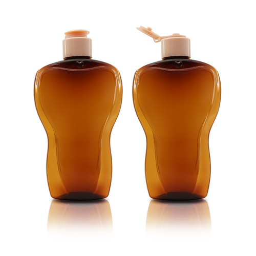 200ml special-shaped PET flat bottle flip-top shampoo shower gel conditioner sub-bottle semi-transparent lotion bottle