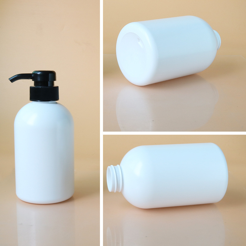 400ml short fat baby shower gel body lotion bottle 32 teeth large mouth PET oblique shoulder skin care packaging bottle