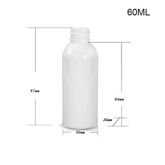 Transparent 60ml oblique shoulder cylindrical bottle PET flip cover shampoo trial sample bottle