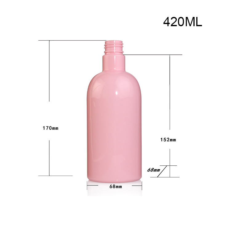 280ml420ml long neck high neck oblique shoulder round bottle PET shampoo conditioner bottle