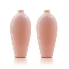 750ml high-gloss pink shampoo bottle high-end special-shaped PET flat bottle push-type pump head lotion bottle