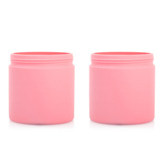 350ml plush pink wide mouth round bottle hair cream bottle HDPE cosmetic hair mask bath salt powder bottle