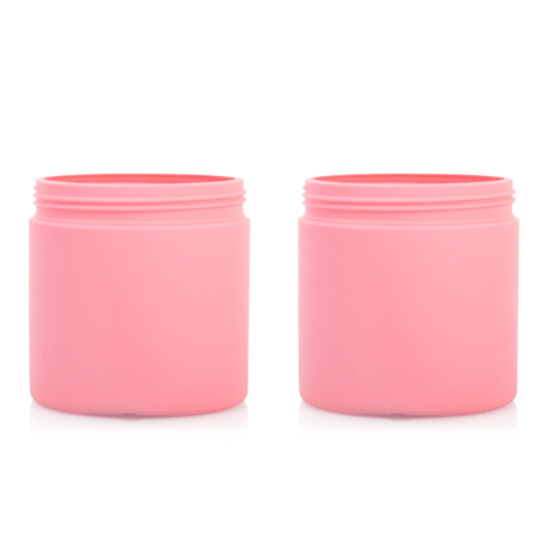 350ml plush pink wide mouth round bottle hair cream bottle HDPE cosmetic hair mask bath salt powder bottle