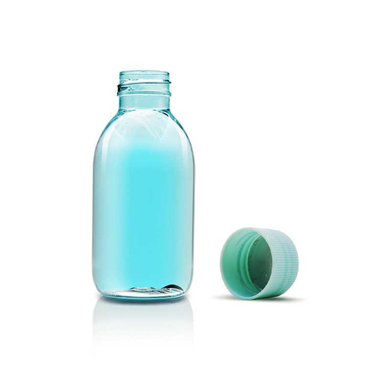 120ml large mouth 28 teeth oblique shoulder round bottle PET flip cover portable shampoo bottle mother and baby shower gel bottle