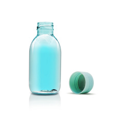 120ml large mouth 28 teeth oblique shoulder round bottle PET flip cover portable shampoo bottle mother and baby shower gel bottle