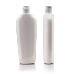 200ml white PET flat bottle high-grade shampoo body lotion bottle wide at the top and narrow at the bottom 24 teeth cosmetics packaging bottle