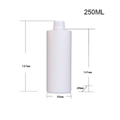 250ml thin high flat shoulder cylindrical bottle PET shampoo conditioner bottle 24 teeth disinfection spray bottle