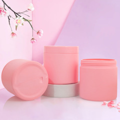 350ml plush pink wide mouth round bottle hair cream bottle HDPE cosmetic hair mask bath salt powder bottle