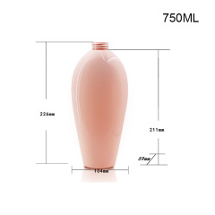 750ml high-gloss pink shampoo bottle high-end special-shaped PET flat bottle push-type pump head lotion bottle