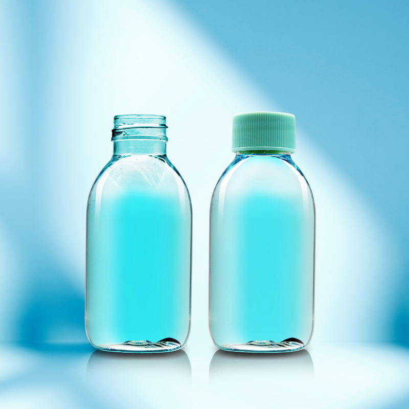 120ml large mouth 28 teeth oblique shoulder round bottle PET flip cover portable shampoo bottle mother and baby shower gel bottle
