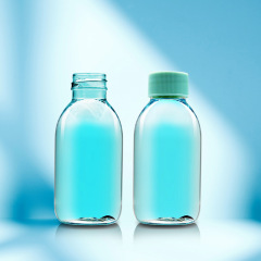 120ml large mouth 28 teeth oblique shoulder round bottle PET flip cover portable shampoo bottle mother and baby shower gel bottle