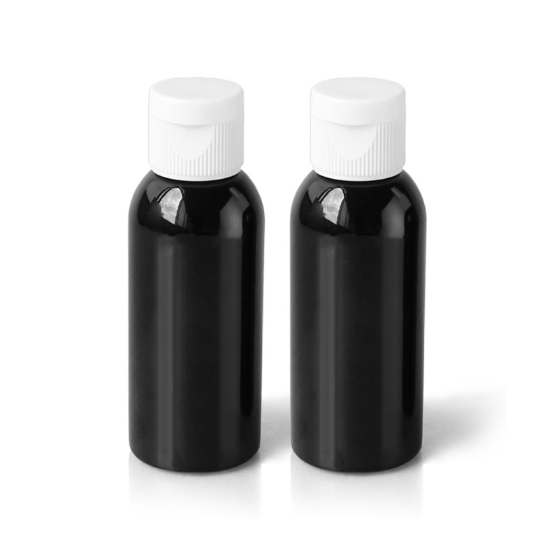 50ml shampoo trial bottle portable disinfection water bottle free wash alcohol gel packaging bottle black PET bottle