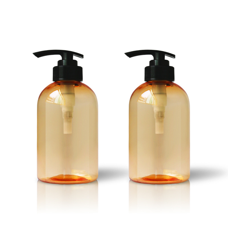 400ml short fat baby shower gel body lotion bottle 32 teeth large mouth PET oblique shoulder skin care packaging bottle