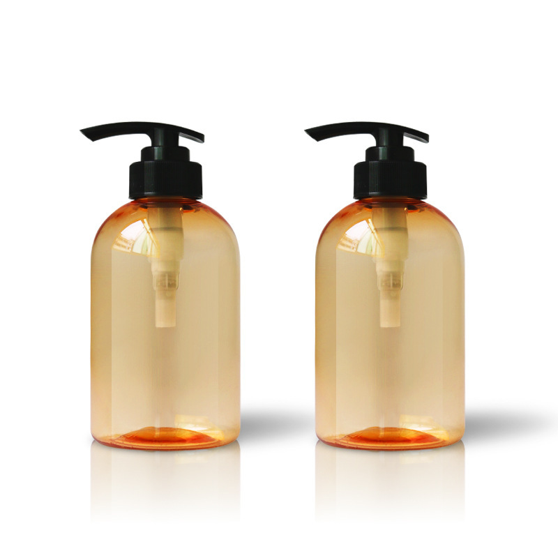 400ml short fat baby shower gel body lotion bottle 32 teeth large mouth PET oblique shoulder skin care packaging bottle