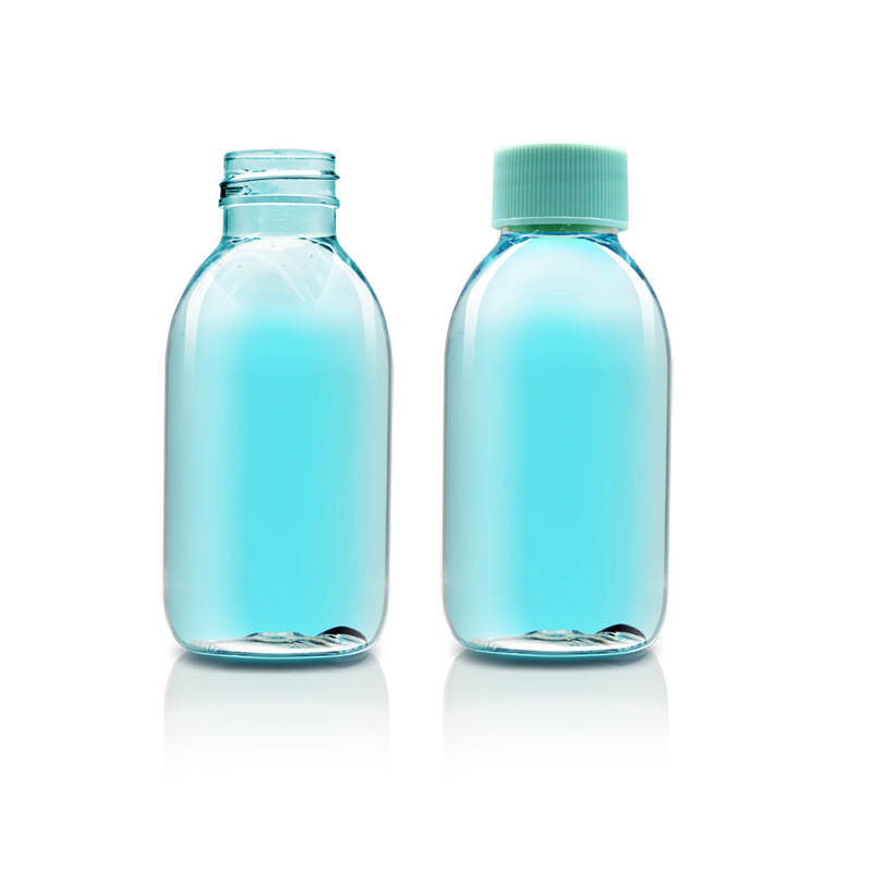 120ml large mouth 28 teeth oblique shoulder round bottle PET flip cover portable shampoo bottle mother and baby shower gel bottle