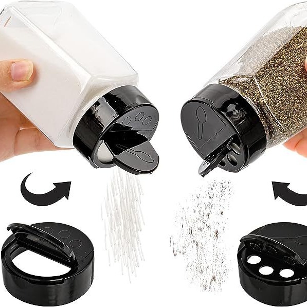 250ml plastic seasoning bottle trapezoidal seasoning bottle flip cover seasoning bottle seasoning jar transparent plastic spice jar