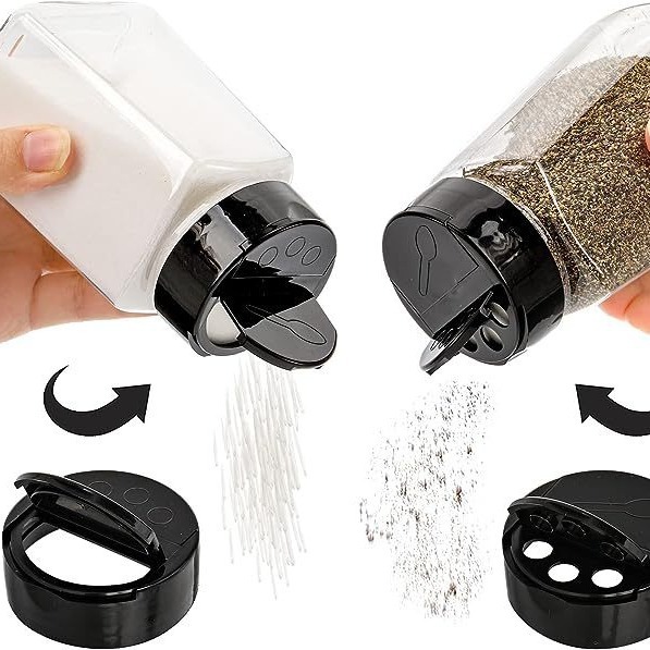 250ml plastic seasoning bottle trapezoidal seasoning bottle flip cover seasoning bottle seasoning jar transparent plastic spice jar