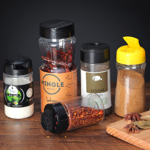 150-500ML kitchen condiment bottle rotating plastic seasoning bottle sealed moisture-proof pepper bottle cumin MSG salt packaging bottle