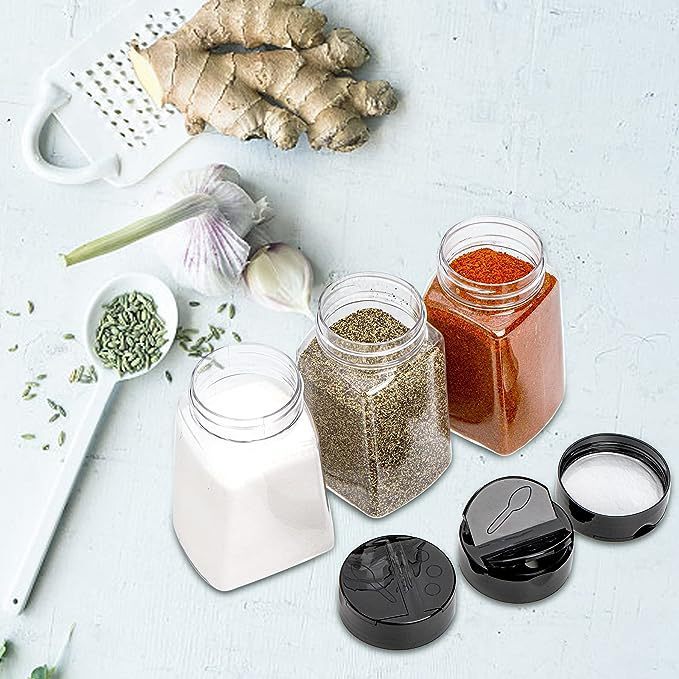 250ml plastic seasoning bottle trapezoidal seasoning bottle flip cover seasoning bottle seasoning jar transparent plastic spice jar