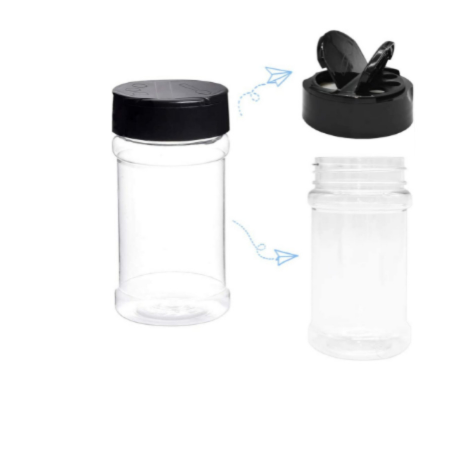 250ml seasoning bottle transparent plastic cylinder bottle pepper barbecue powder can salt MSG seasoning bottle