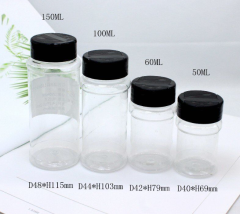 250ml seasoning bottle transparent plastic cylinder bottle pepper barbecue powder can salt MSG seasoning bottle