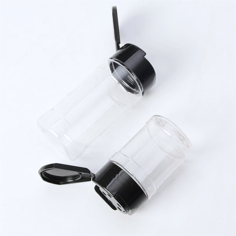 70ML 115ML kitchen plastic seasoning bottle transparent flip cover black pepper powder bottle seasoning sprinkler bottle