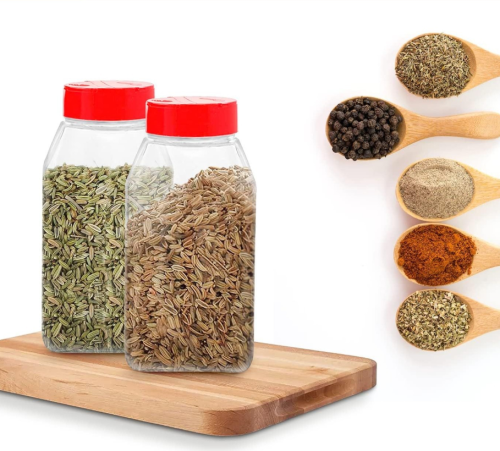500ml flip top plastic bottle flat square bottle pet flat bottle barbecue seasoning jar seasoning bottle butterfly