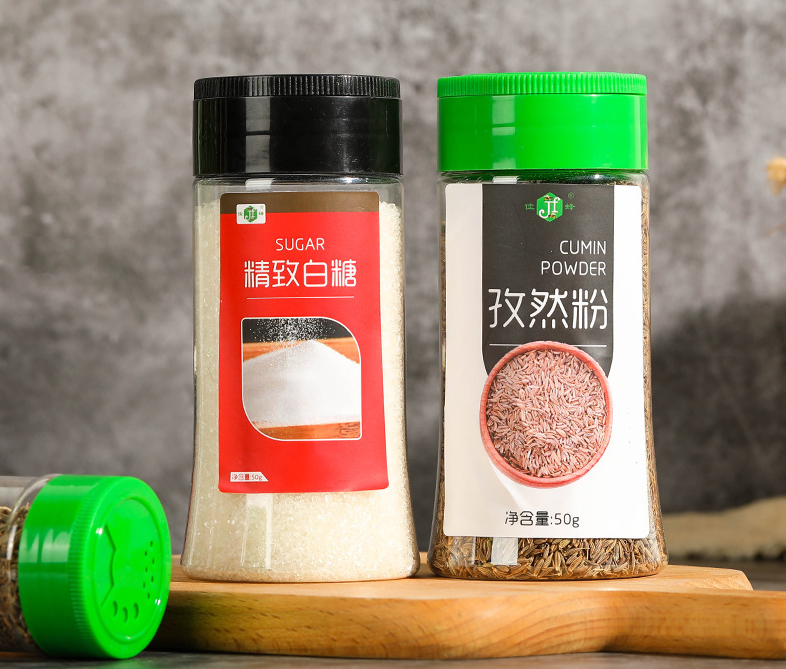 65-360ML food grade plastic bottle creative transparent bottle food jar seasoning jar single double flip cover sprinkler bottle