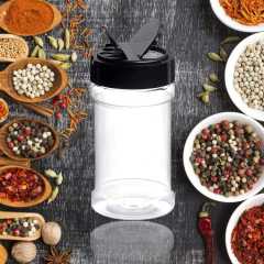 250ml seasoning bottle transparent plastic cylinder bottle pepper barbecue powder can salt MSG seasoning bottle