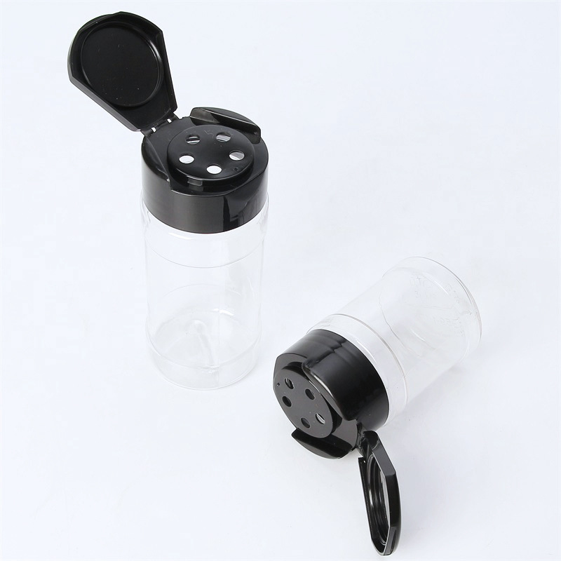 70ML 115ML kitchen plastic seasoning bottle transparent flip cover black pepper powder bottle seasoning sprinkler bottle