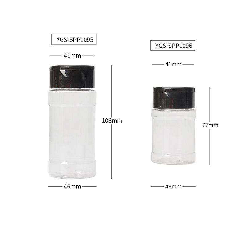 70ML 115ML kitchen plastic seasoning bottle transparent flip cover black pepper powder bottle seasoning sprinkler bottle