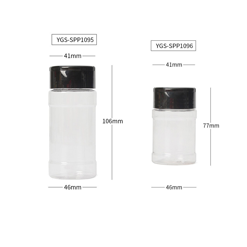 70ML 115ML kitchen plastic seasoning bottle transparent flip cover black pepper powder bottle seasoning sprinkler bottle