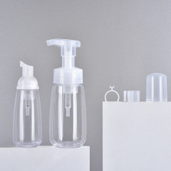 200ml,300ml,400ml,500ml Packaging PET mousse foaming bottle cleansing mousse cleansing brush foam facial cleanser silicone brush head bottle