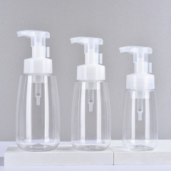 200ml,300ml,400ml,500ml Packaging PET mousse foaming bottle cleansing mousse cleansing brush foam facial cleanser silicone brush head bottle