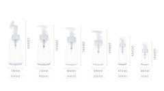 200ml,300ml,400ml,500ml Packaging PET mousse foaming bottle cleansing mousse cleansing brush foam facial cleanser silicone brush head bottle