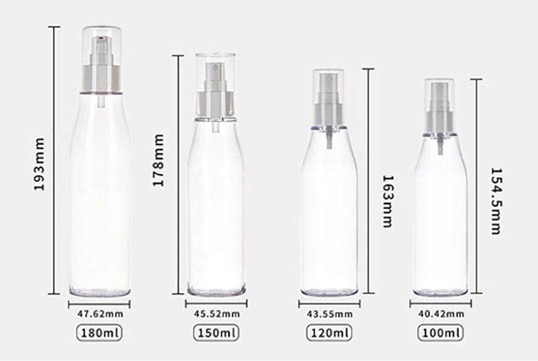 100ml,120ml,150ml,180ml Packaging PETG oblique shoulder spray lotion bottle cosmetic lotion essence plastic press empty bottle