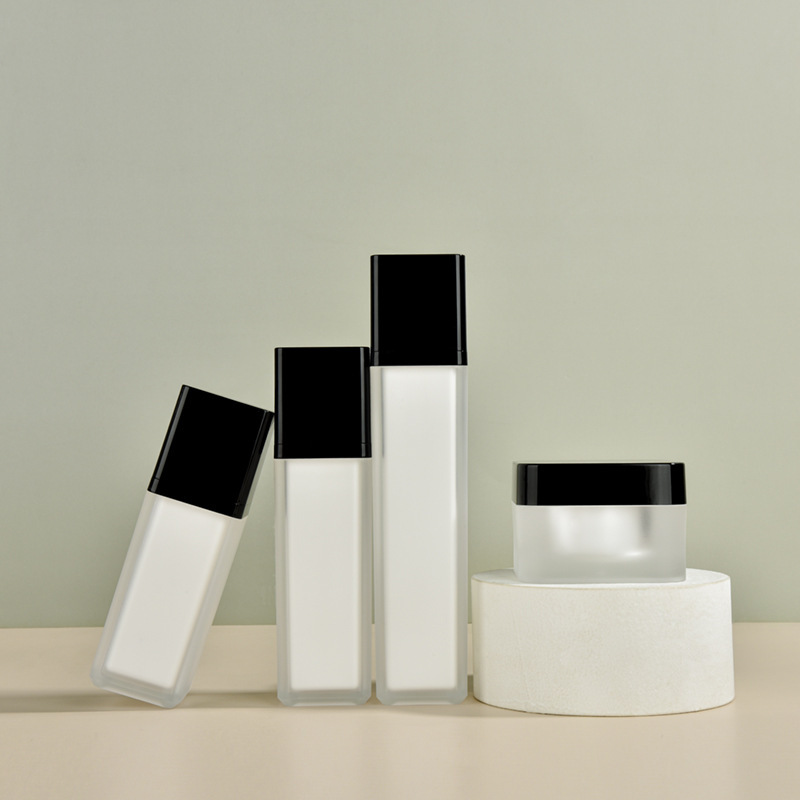 30g,50g,30ml,50ml,100ml Rounded square acrylic bottle lotion spray essence set bottle sub-bottle cosmetic bottle packaging material empty bottle